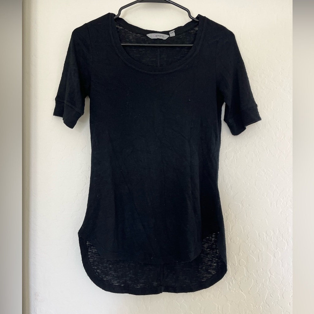 Athleta Women’s Black Breezy Tee XXS Causal Athletic Gym Yoga‎ Athleisure Top